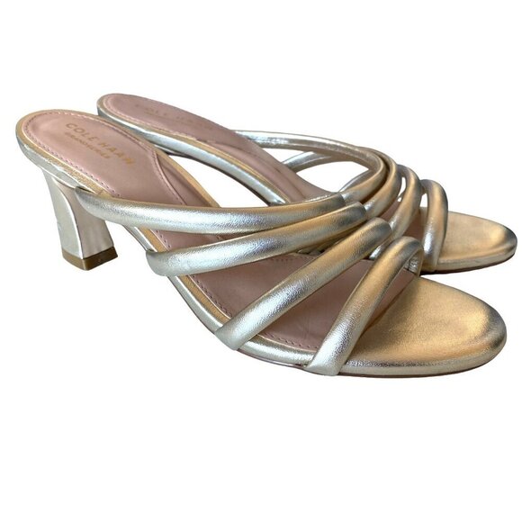 Cole Haan Adella Flare Heel Mul Sz‎ 7.5 B Designer Leather Formal Elegant - Picture 1 of 10